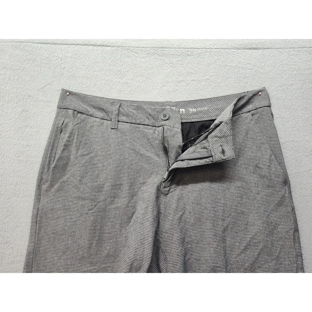 Hang Ten Mens Hybrid Shorts Grey Striped Stretch Board Shorts Size 34
